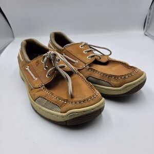 Magellan Outdoor Boat Shoes Men's Size 11 Brown Leather Lace-Up Casual Comfort